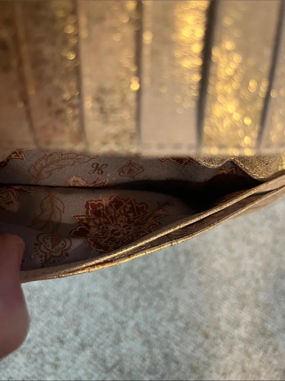 HOBO Brand Metallic Gold Women's Leather Wallet